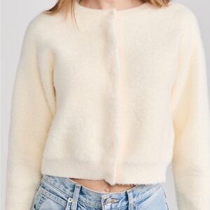 Line & Dot Crewneck Brushed Women's Sweater in Cream
